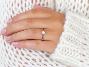 Anillo de compromiso Classic 6 en 14K oro blanco con diamante 0,40ct G/SI