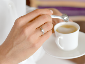 Anillo de compromiso Classic 6 en platino 950/- con diamante de laboratorio 0,50ct E/VS
