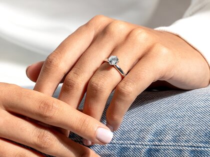 Anillo de compromiso Classic 6 en 18K oro rosa con diamante 1,00ct G/VS