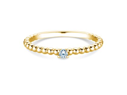 Anillo de compromiso Classic Beads en 14K oro amarillo con diamante 0,05ct H/SI
