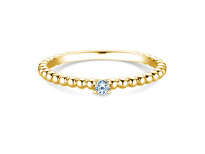 Anillo de compromiso Classic Beads en 14K oro amarillo con diamante 0,05ct H/SI