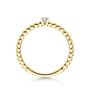 Anillo de compromiso Classic Beads en 14K oro amarillo con diamante 0,05ct H/SI