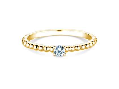 Anillo de compromiso Classic Beads en 14K oro amarillo con diamante 0,10ct H/SI