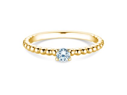 Anillo de compromiso Classic Beads en 18K oro amarillo con diamante 0,20ct G/VS