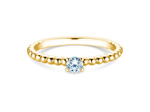 Anillo de compromiso Classic Beads en 18K oro amarillo con diamante 0,20ct G/VS