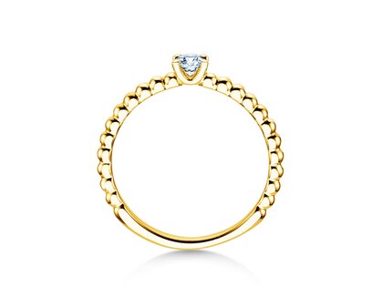 Anillo de compromiso Classic Beads en 18K oro amarillo con diamante 0,20ct G/VS