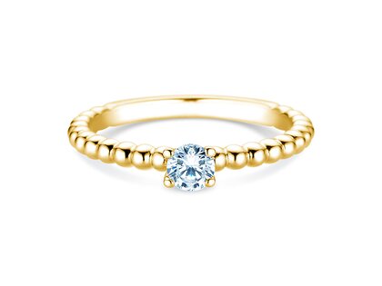 Anillo de compromiso Classic Beads en 14K oro amarillo con diamante 0,25ct G/SI