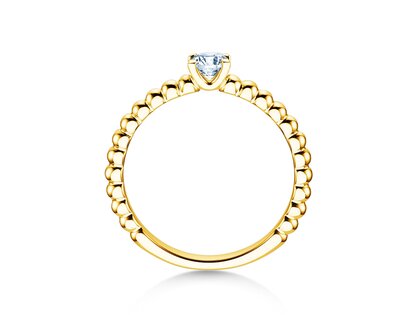 Anillo de compromiso Classic Beads en 14K oro amarillo con diamante 0,25ct G/SI