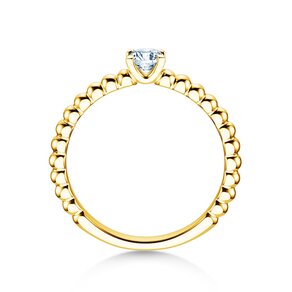 Anillo de compromiso Classic Beads en 14K oro amarillo con diamante 0,25ct G/SI