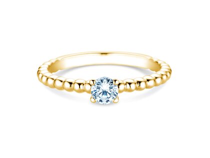 Anillo de compromiso Classic Beads en 9K oro amarillo con diamante 0,30ct G/SI