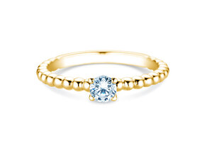 Anillo de compromiso Classic Beads en 9K oro amarillo con diamante 0,30ct G/SI