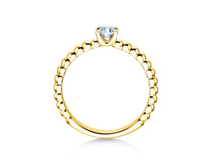 Anillo de compromiso Classic Beads en 9K oro amarillo con diamante 0,30ct G/SI
