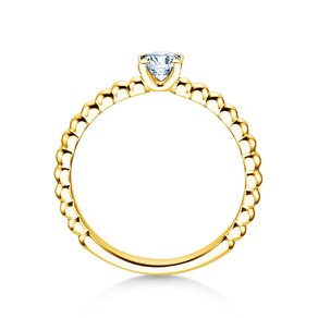 Anillo de compromiso Classic Beads en 9K oro amarillo con diamante 0,30ct G/SI