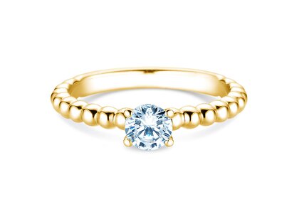 Anillo de compromiso Classic Beads en 18K oro amarillo con diamante 0,60ct H/SI