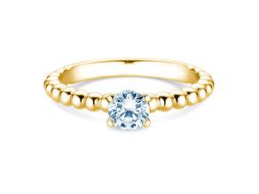 Anillo de compromiso Classic Beads en 18K oro amarillo con diamante 0,60ct H/SI