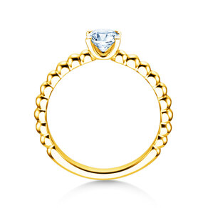 Anillo de compromiso Classic Beads en 18K oro amarillo con diamante 0,60ct H/SI