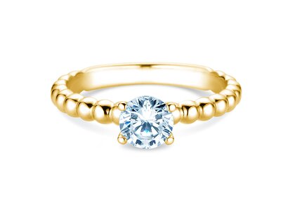 Anillo de compromiso Classic Beads en 18K oro amarillo con diamante 0,75ct G/SI