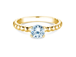 Anillo de compromiso Classic Beads en 18K oro amarillo con diamante 0,75ct G/SI