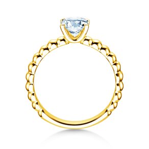 Anillo de compromiso Classic Beads en 18K oro amarillo con diamante 0,75ct G/SI