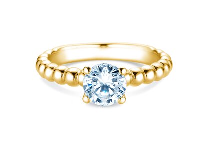 Anillo de compromiso Classic Beads en 14K oro amarillo con diamante 1,00ct G/SI