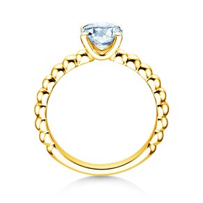 Anillo de compromiso Classic Beads en 14K oro amarillo con diamante 1,00ct G/SI