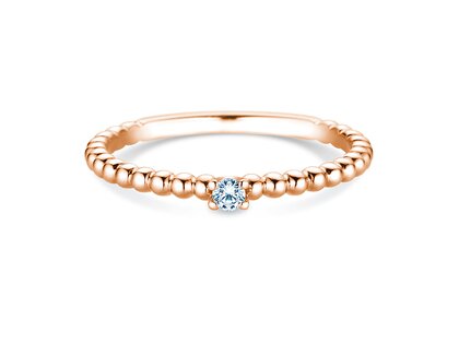 Anillo de compromiso Classic Beads en 14K oro rosa con diamante 0,05ct G/SI