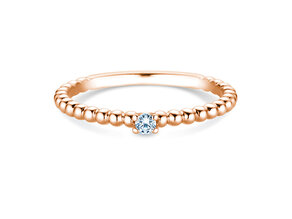 Anillo de compromiso Classic Beads en 14K oro rosa con diamante 0,05ct G/SI