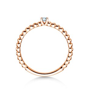 Anillo de compromiso Classic Beads en 14K oro rosa con diamante 0,05ct G/SI
