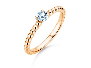 Anillo de compromiso Classic Beads en 14K oro rosa con diamante 0,05ct G/SI