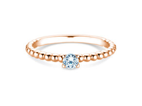 Anillo de compromiso Classic Beads en 14K oro rosa con diamante 0,15ct G/SI