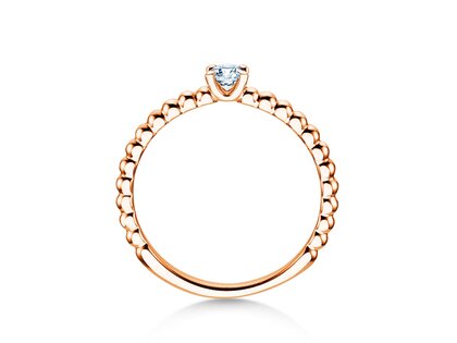 Anillo de compromiso Classic Beads en 14K oro rosa con diamante 0,15ct G/SI