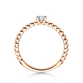 Anillo de compromiso Classic Beads en 14K oro rosa con diamante 0,15ct G/SI