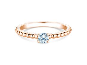 Anillo de compromiso Classic Beads en 9K oro rosa con diamante 0,25ct H/SI