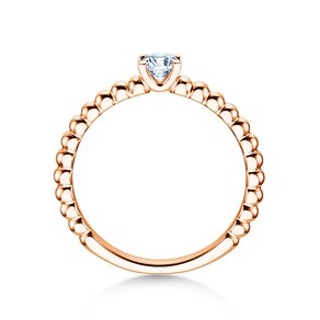 Anillo de compromiso Classic Beads en 9K oro rosa con diamante 0,25ct H/SI