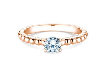 Anillo de compromiso Classic Beads en 14K oro rosa con diamante 0,50ct H/SI