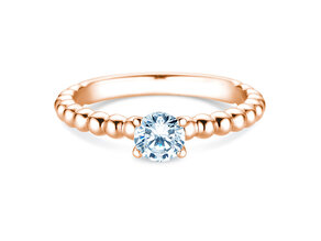 Anillo de compromiso Classic Beads en 14K oro rosa con diamante 0,50ct H/SI