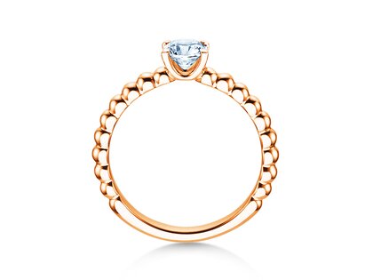 Anillo de compromiso Classic Beads en 14K oro rosa con diamante 0,50ct H/SI
