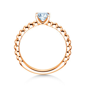 Anillo de compromiso Classic Beads en 14K oro rosa con diamante 0,50ct H/SI