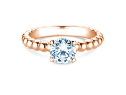 Anillo de compromiso Classic Beads en 14K oro rosa con diamante 1,00ct G/SI