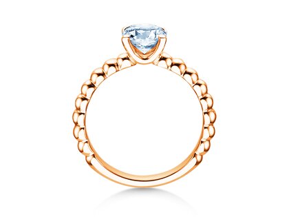 Anillo de compromiso Classic Beads en 14K oro rosa con diamante 1,00ct G/SI