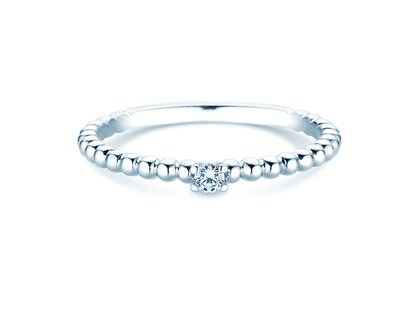 Anillo de compromiso Classic Beads en plata 925/- con diamante 0,05ct H/SI