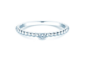 Anillo de compromiso Classic Beads en plata 925/- con diamante 0,05ct H/SI
