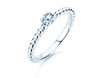 Anillo de compromiso Classic Beads en plata 925/- con diamante 0,05ct H/SI