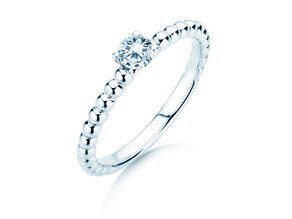 Anillo de compromiso Classic Beads en plata 925/- con diamante 0,05ct H/SI