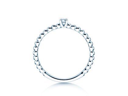 Anillo de compromiso Classic Beads en plata 925/- con diamante 0,05ct H/SI
