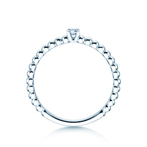 Anillo de compromiso Classic Beads en plata 925/- con diamante 0,05ct H/SI