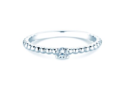 Anillo de compromiso Classic Beads en plata 925/- con diamante 0,10ct H/SI