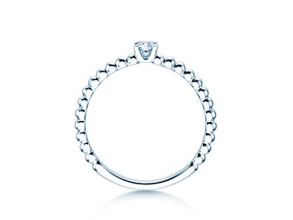 Anillo de compromiso Classic Beads en plata 925/- con diamante 0,10ct H/SI