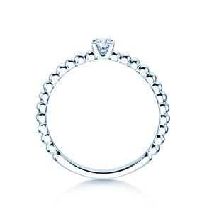 Anillo de compromiso Classic Beads en plata 925/- con diamante 0,10ct H/SI