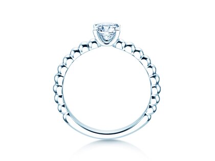 Anillo de compromiso Classic Beads en 9K oro blanco con diamante 0,50ct G/SI